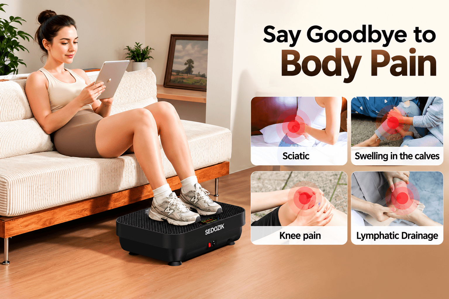 Home workout using a vibration plate